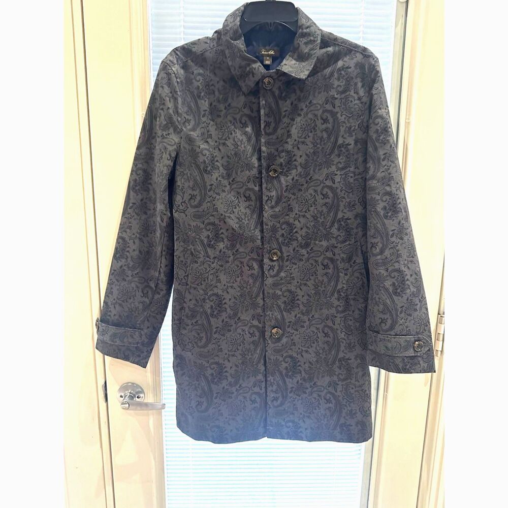 Tasso Elba Men's Paisley Print Jacket Rain Jacket Overcoat — Size Small - NWT